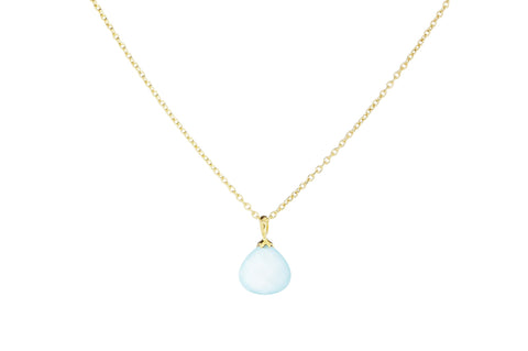 Gold & Aqua Chalcedony Necklace