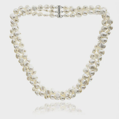 White Pearl 3 Strand Necklace