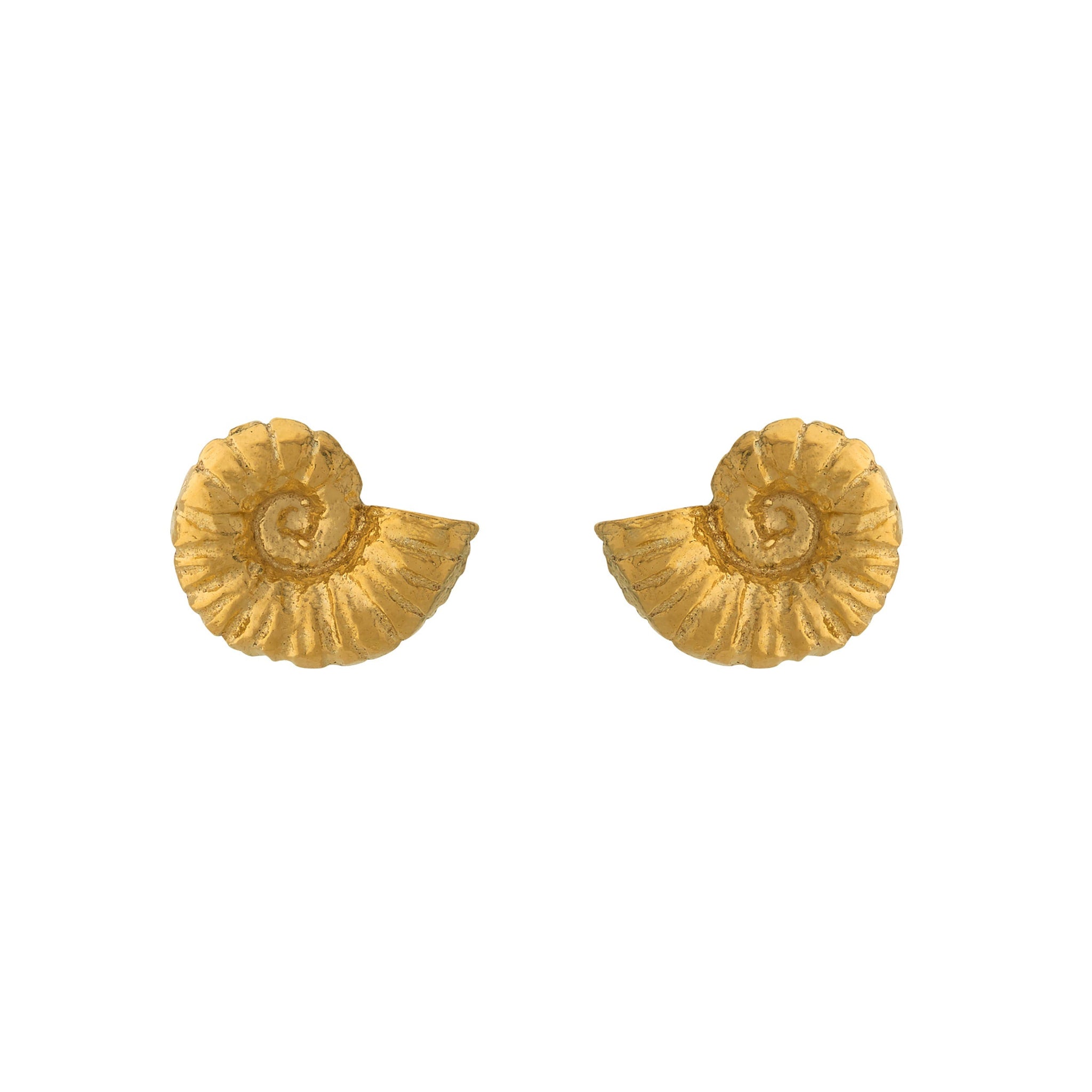 Alex Monroe Gold Ammonite Stud Earrings