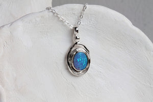 Silver Large Opalite Necklace