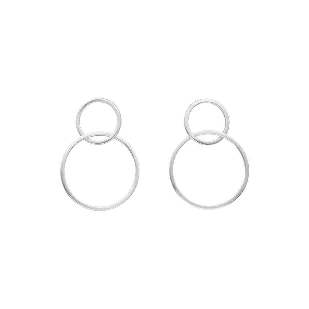 Silver Entwined Circles Earrings