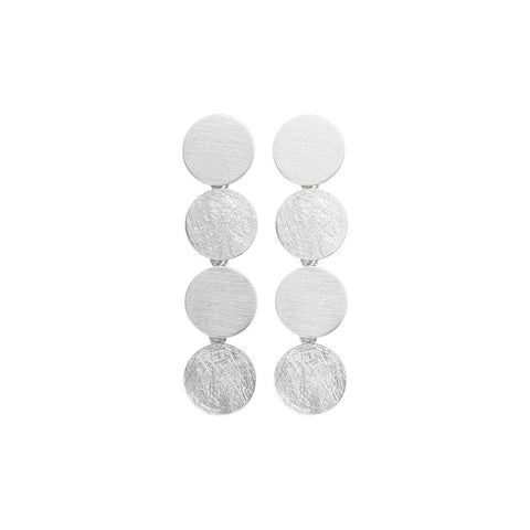 Silver Textured Dot Earrings