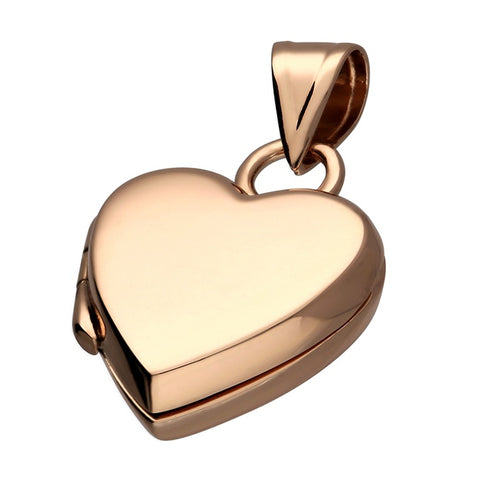 Rose Gold Plated Flat Plain Heart Locket