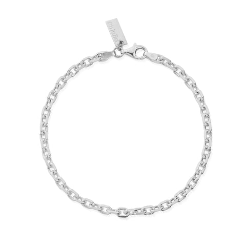 ChloBo Men's Silver Anchor Chain Bracelet