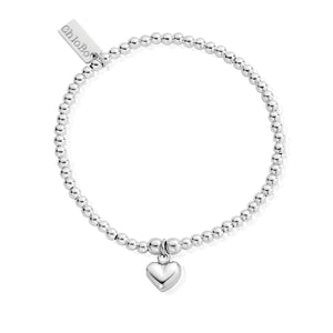 ChloBo Silver Cute Charm Puffed Heart Bracelet