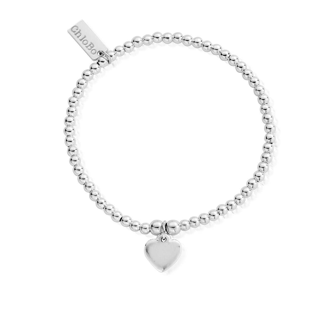 ChloBo Silver Cute Charm Heart Bracelet
