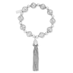 ChloBo Silver Feature Bead Tassel Bracelet