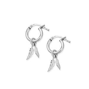 ChloBo Feather Hoops - Silver