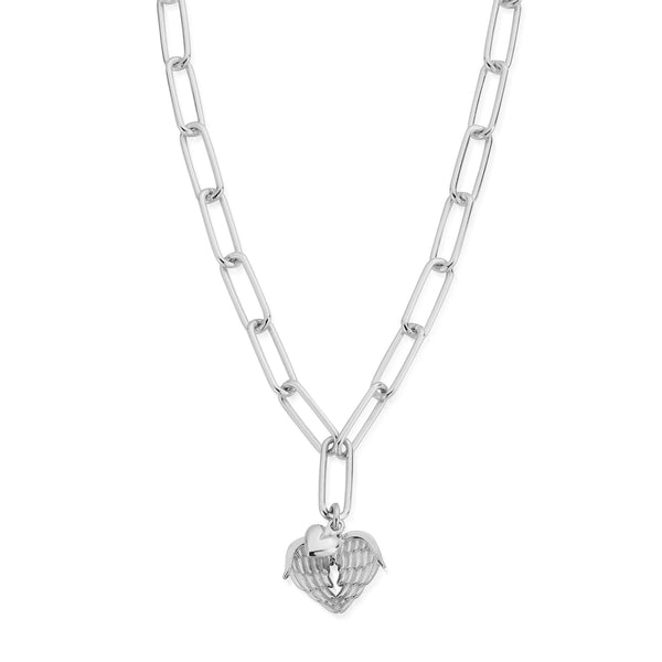 ChloBo Silver Link Chain Faith & Love Necklace