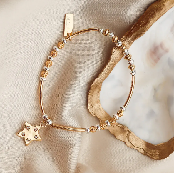 ChloBo Silver & Gold Sparkle Star Bracelet