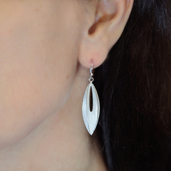 Silver Eliptic Earrings