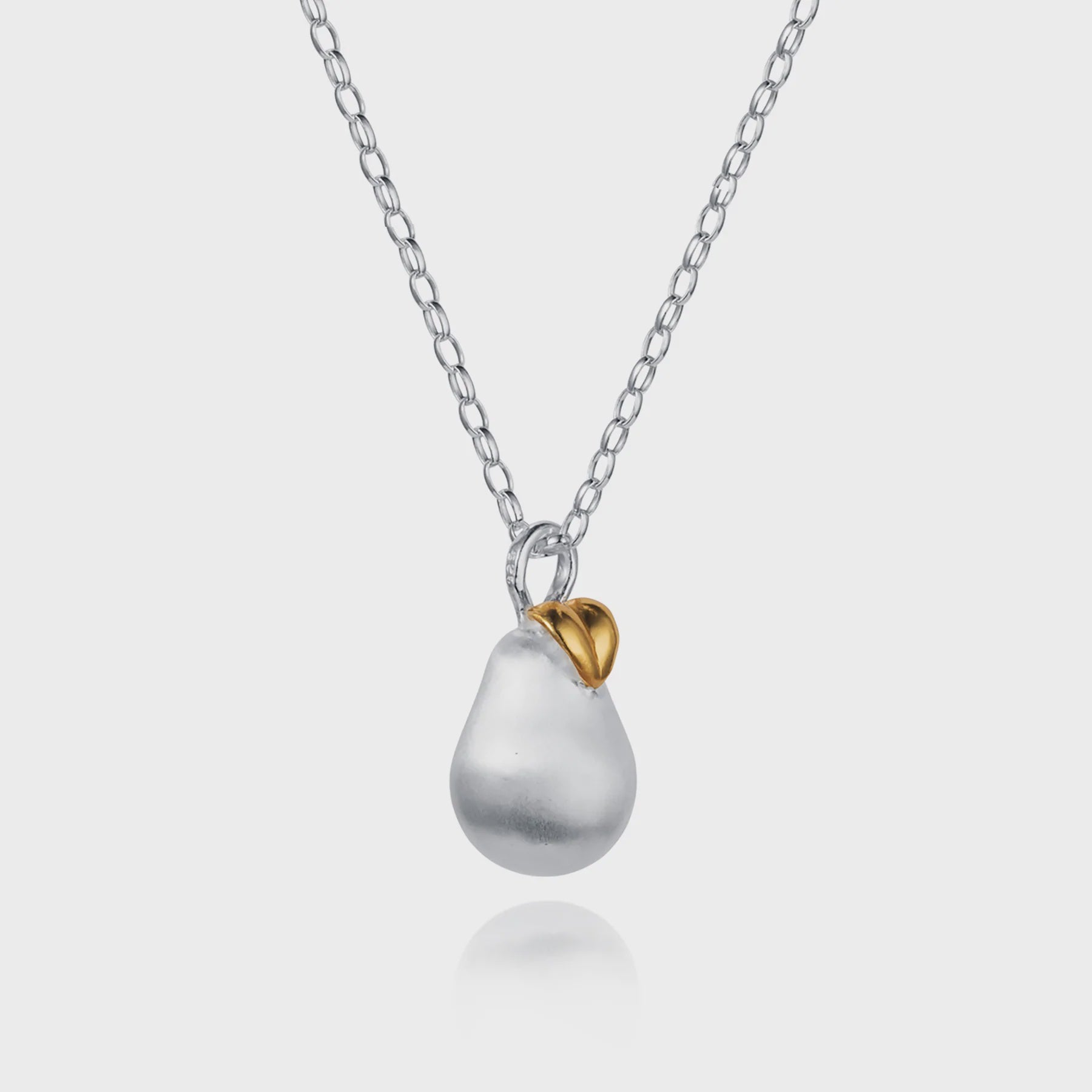 Rare Pear Silver & Gold Necklace