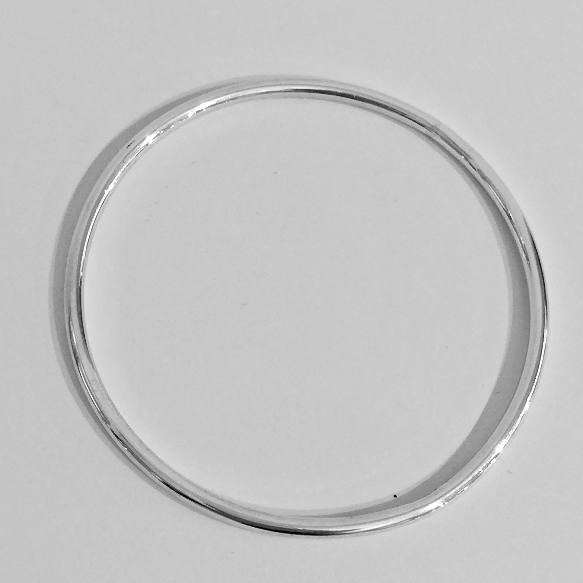 Silver 3mm Wire Polished Bangle - WB1S