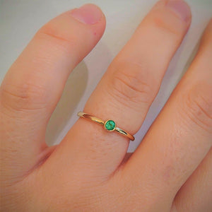 9ct Yellow Gold Emerald (2.5mm) Ring