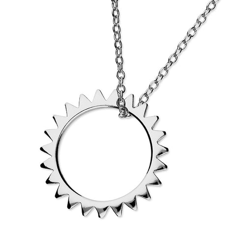 Sterling Silver Sun on Chain Necklace
