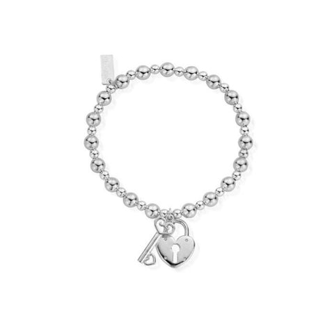 ChloBo Silver Lock & Key Bracelet