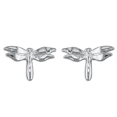 Sterling Silver Plain Dragonfly Studs