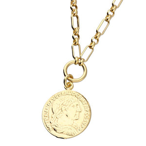 Gold Plated Coin Charm Necklace