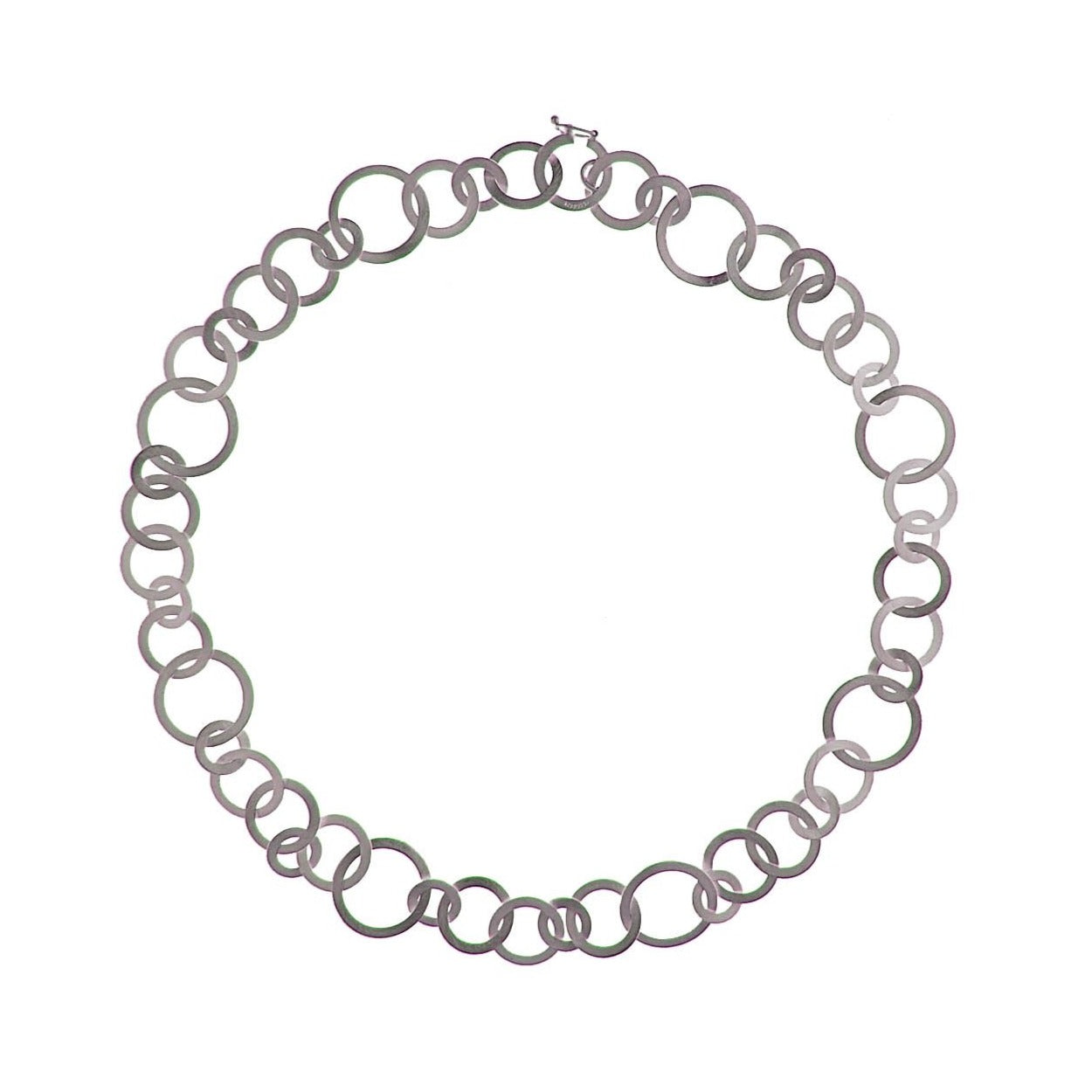 Brushed Silver Multi Circles Necklace