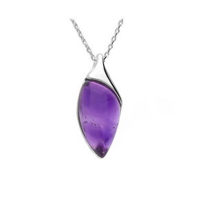 Amethyst Marquise Silver Pendant