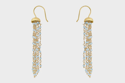Pomegranate Apatite Tassel Gemstone Earrings