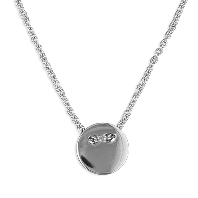 Sterling Silver Button Style Small Disc Necklace