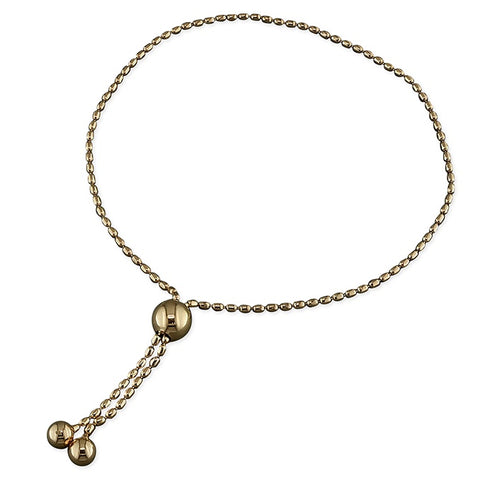 Sterling Silver & 18ct Rose Gold Thin Bead Slider Bracelet