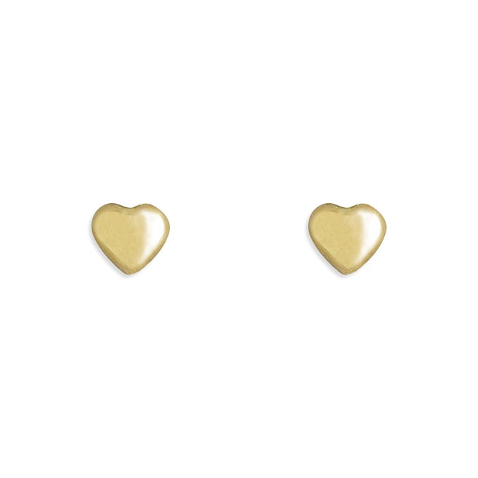 9ct Yellow Gold Heart Studs