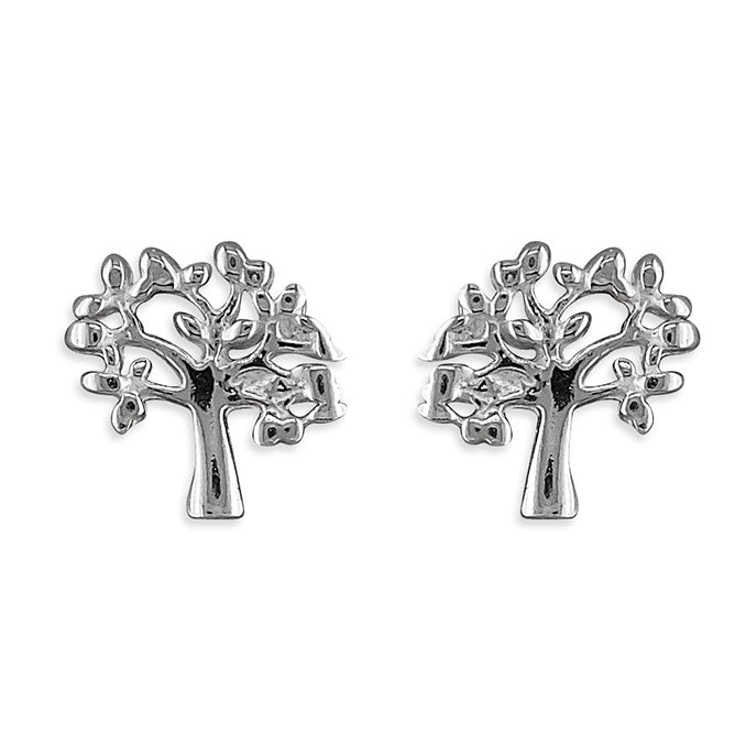 Sterling Silver Small Tree of Life Studs