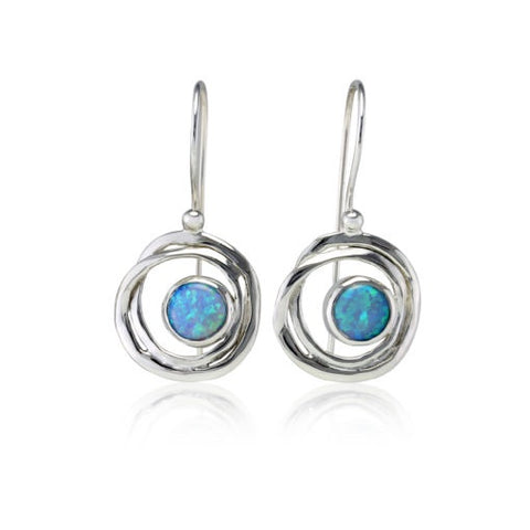 Silver & Blue Opalite Dangle Earrings