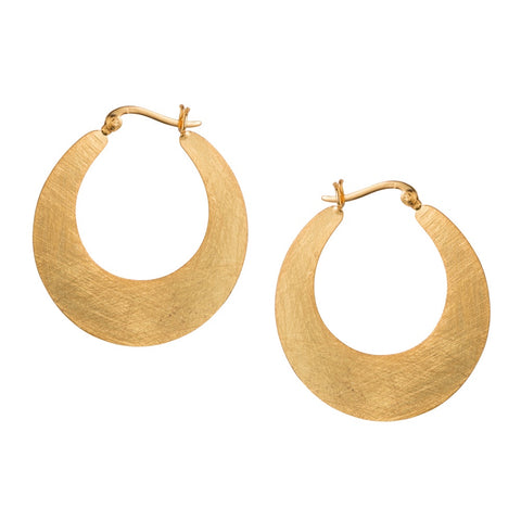 Gold Plated Cresent Hoop Earrings