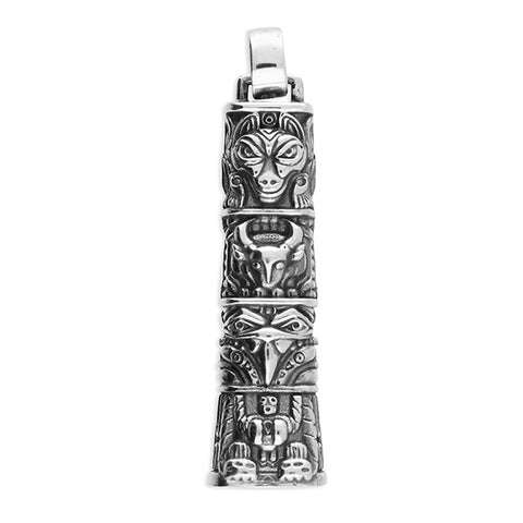 Sterling Silver Totem Spirit Pendant Necklace