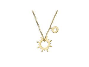 18ct Gold Plated Small Sun Necklace