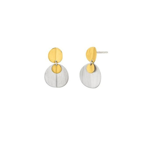 Silver & Gold drop earrings