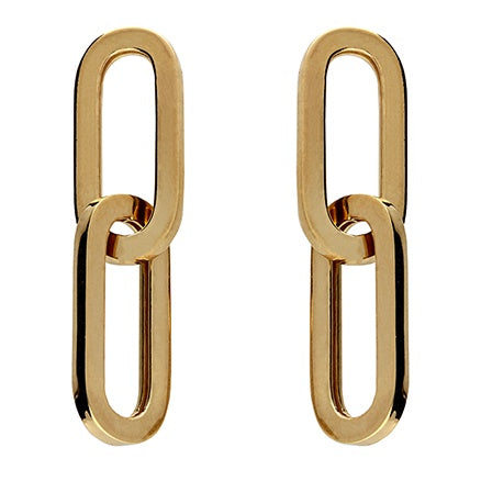 18ct Gold Plated Double chain Link Earrings