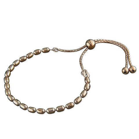 Rose Gold Oval Bead Slider Bracelet