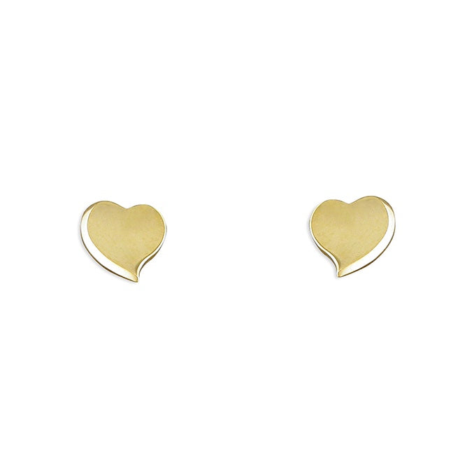 9ct Gold Curved Heart Studs