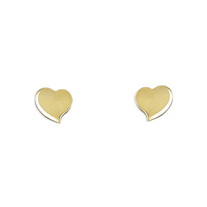 9ct Gold Curved Heart Studs