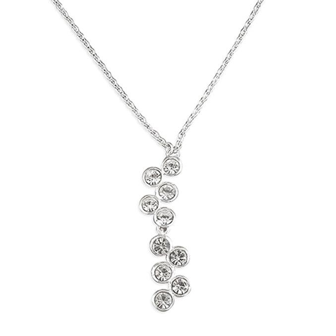 Sterling Silver Crystal Wiggly cascade Necklace