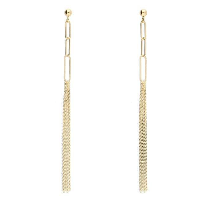 18ct Gold Plated Tassel Drop Earrings