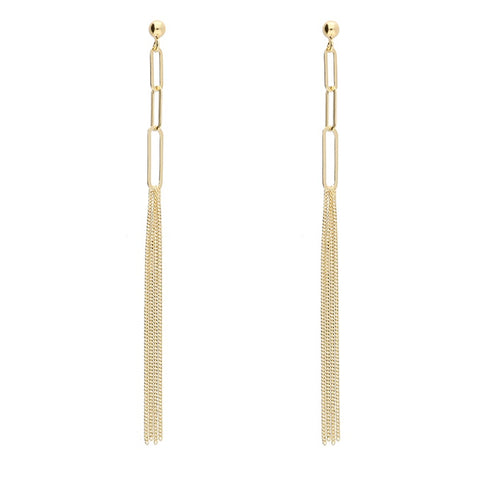 18ct Gold Plated Tassel Drop Earrings
