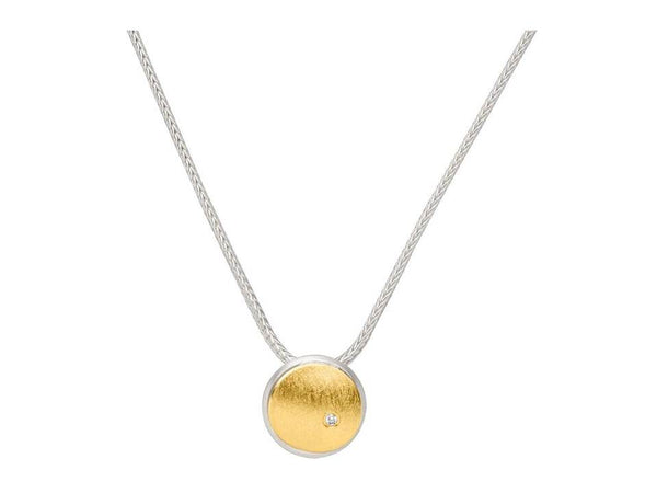 'Golden Dawn' Silver & 22ct Gold Diamond Necklace