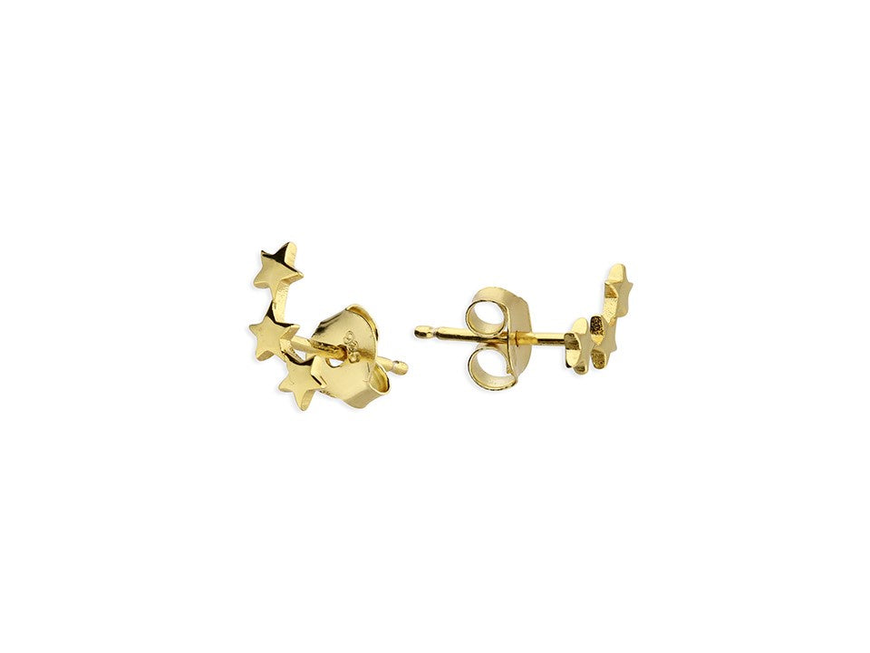 18ct Gold Plated Trio Star Studs