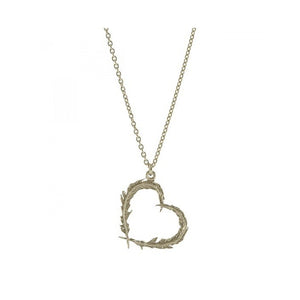 Alex Monroe Silver Delicate Feather Heart Necklace - FSN4-S