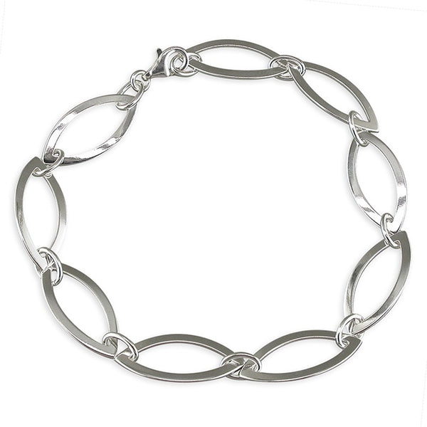 Sterling Silver Marquise Shape Bracelet