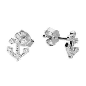 Sterling Silver Small Anchor Studs