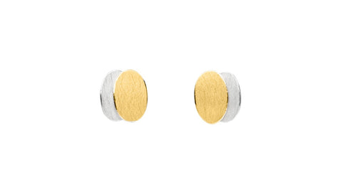 Silver & Gold Ovals Studs