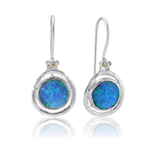 Silver & Blue Opalite Drop Earrings