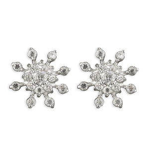Sterling Silver Small Snowflake Studs