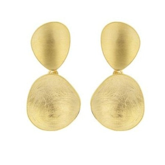 Brushed Gold Organic Drops Earrings